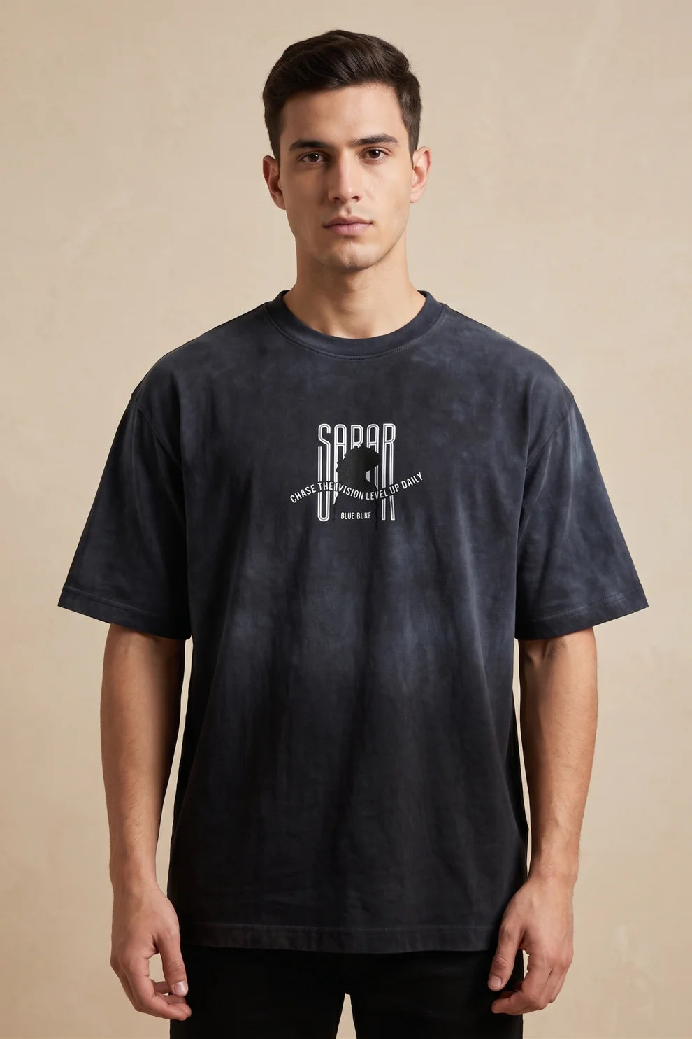 Black SAR Oversized T-Shirt - Black Out