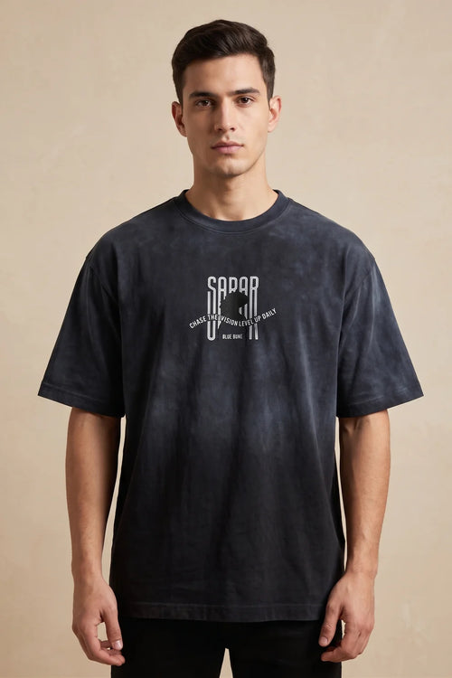 Black SAR Oversized T-Shirt - Black Out
