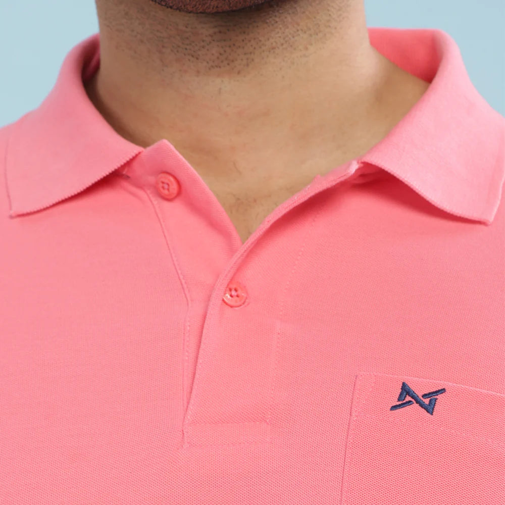 Stylish Pink Polo T-Shirt for Men
