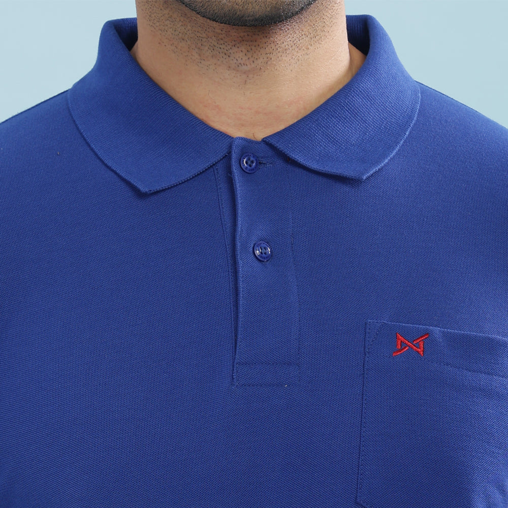 Vibrant Blue Polo T-Shirt for Men