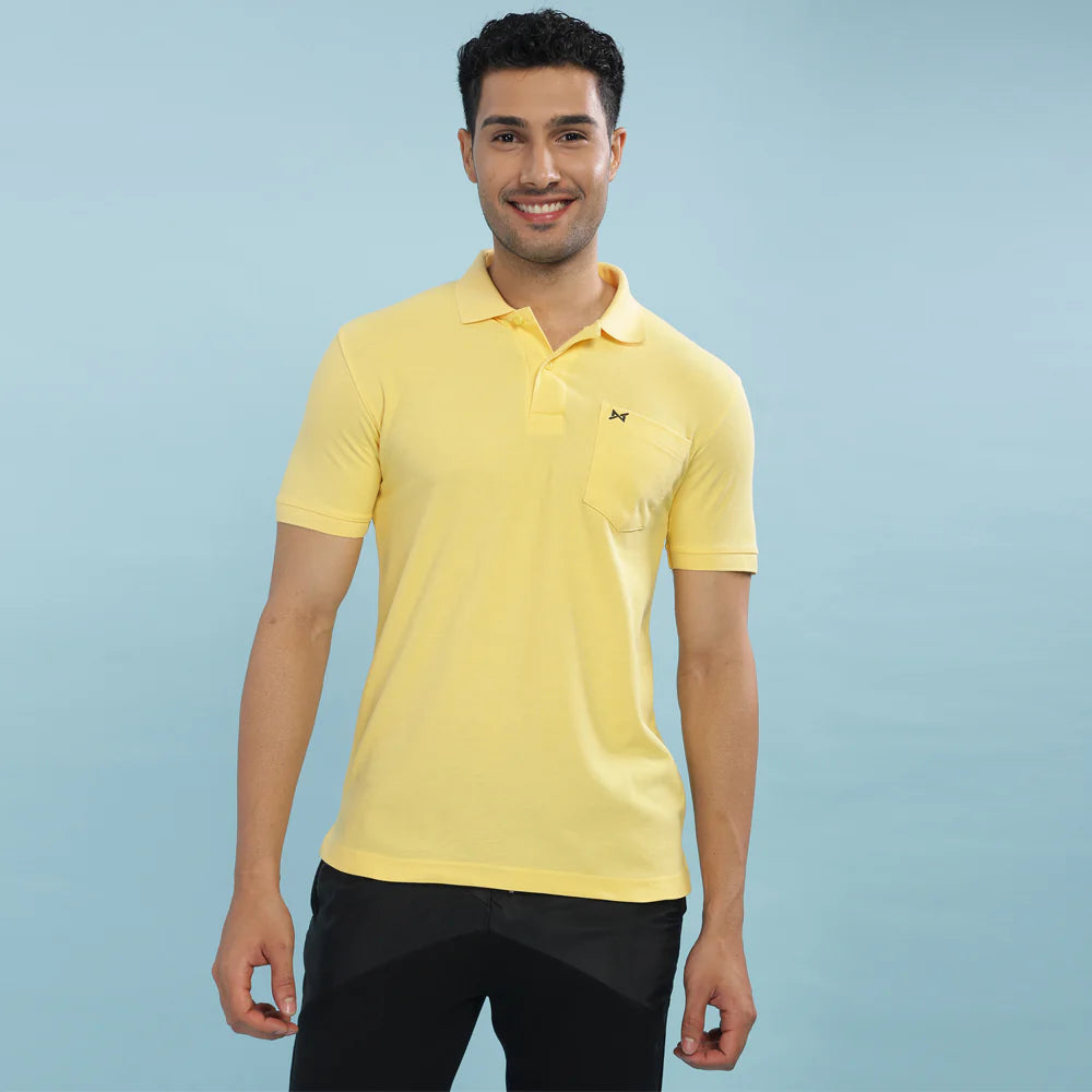 Vibrant Yellow Polo T-Shirt for Men