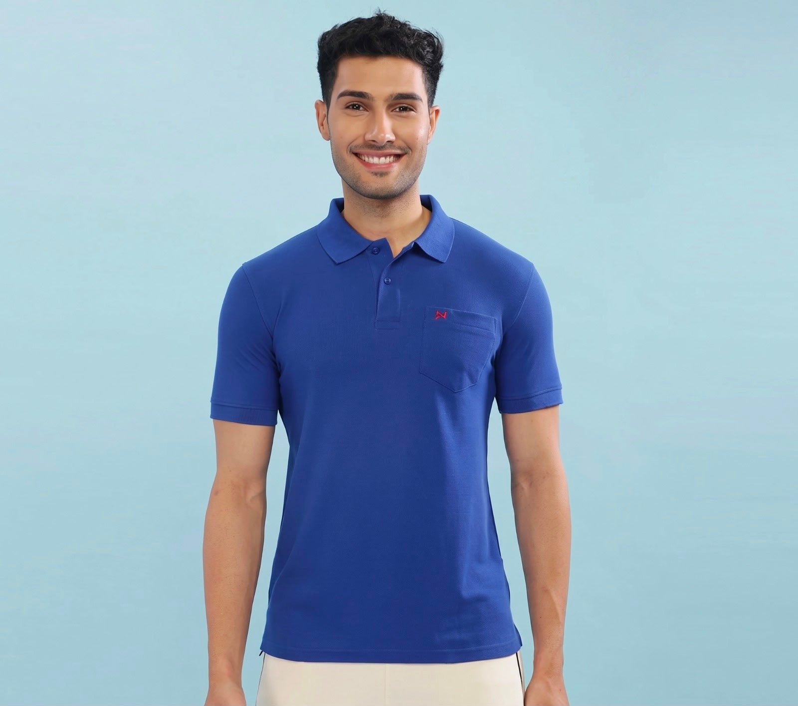 Vibrant Blue Polo T-Shirt for Men