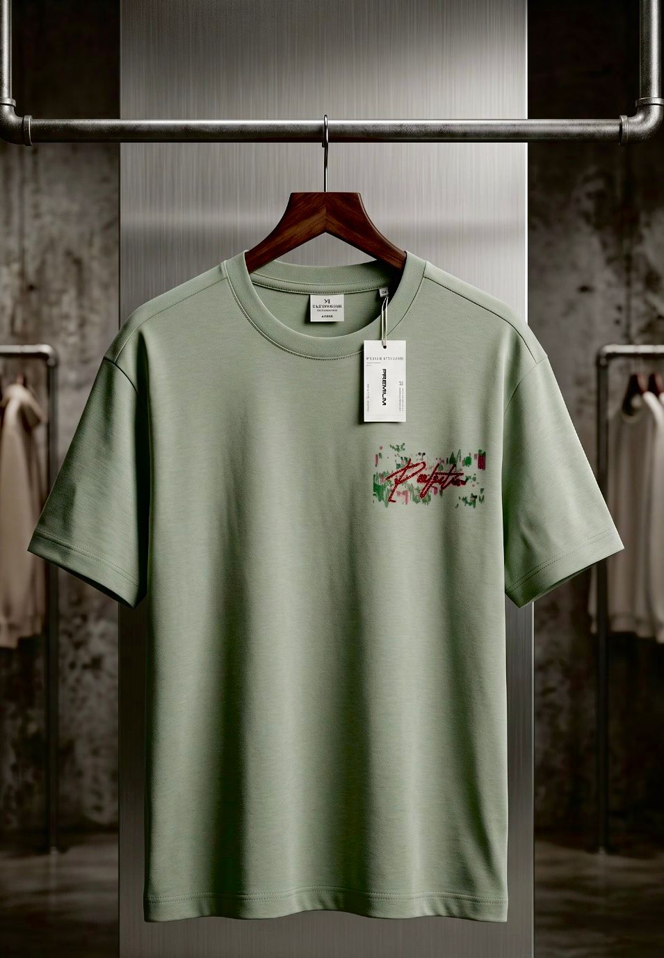 Premium Shadow Green Oversized Drop Shoulder Tee