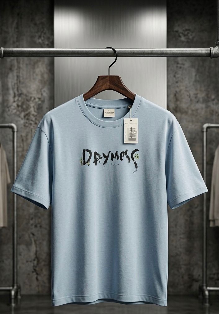 Premium Hazel Blue Oversized Drop Shoulder T-Shirt
